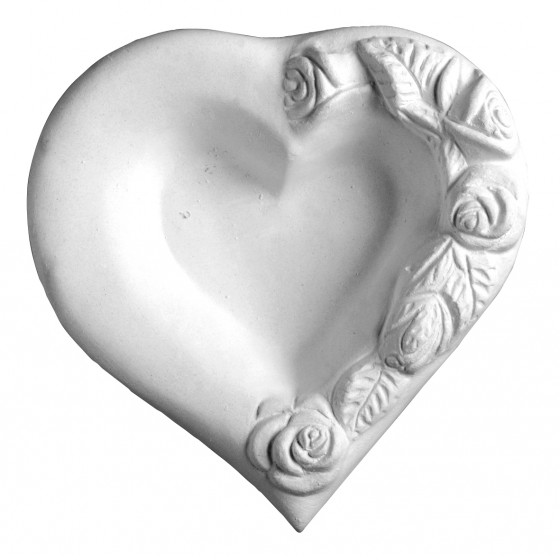 Stampo in gomma cuore con fiori T 228 cm.14.5