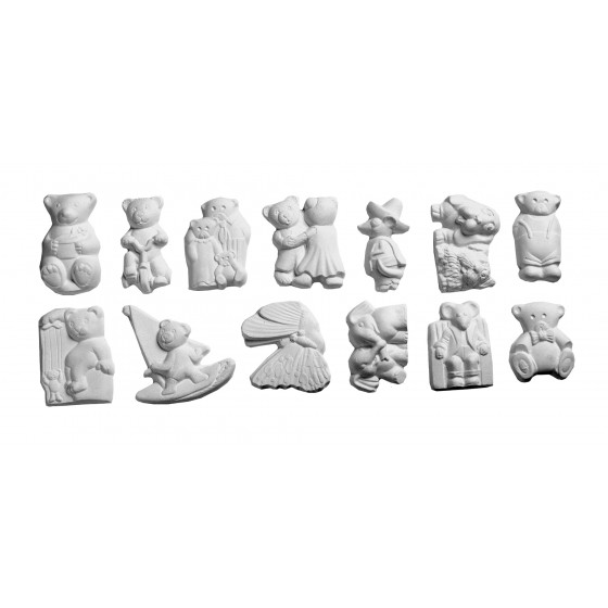 Stampo in gomma set di orsetti Pr 189 cm.6cad.
